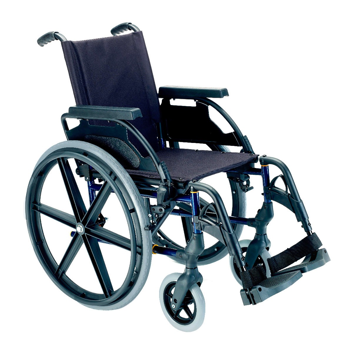Sunrise Medical Silla Premium con inodoro Ruedas Sólidas 24 Azul 43cm