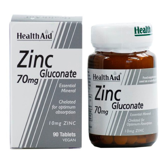 Health Aid Zinc Gluconate 70mg 90 Tabletas