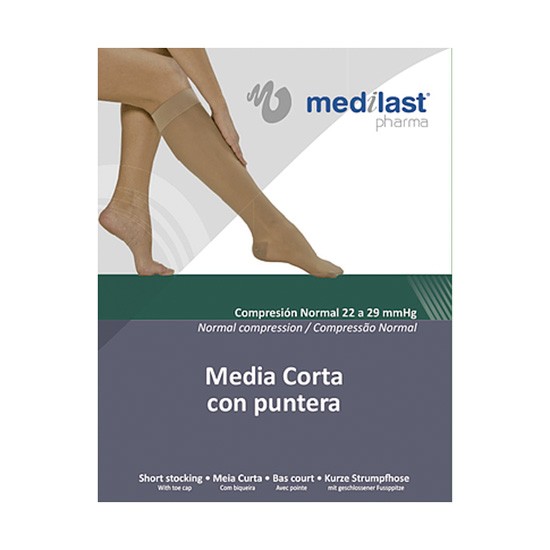 Medilast Media Corta Extrafina Unisex Normal R/602 Talla L negro