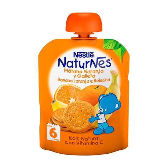 Nestlé Natunes bolsita plátano naranja y galleta 90g