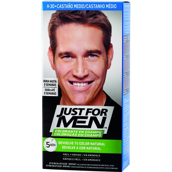 Just for men colorante en champú castaño medio