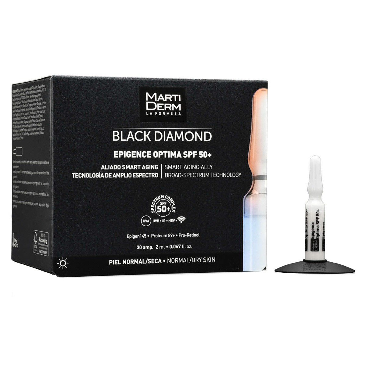 MartiDerm Black Diamond Epigence Optima SPF 50+ 30 ampollas