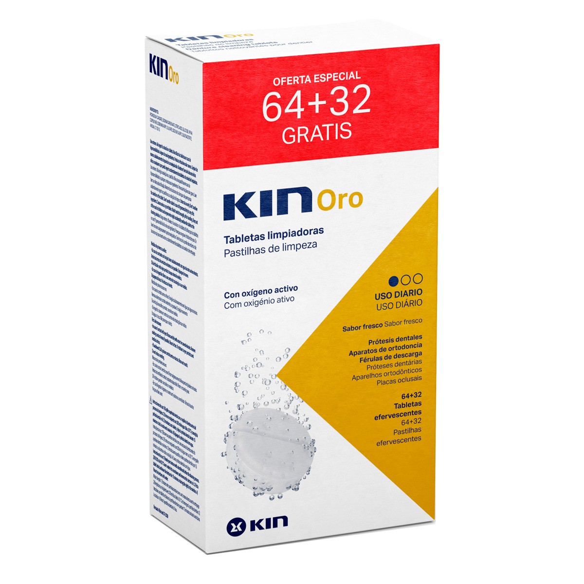 Kin Oro tabletas limpiadoras 64+32u