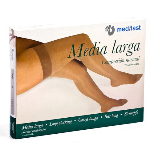 Medilast Media Larga con Sujeción Tejido Unisex Normal R/200 talla M beige