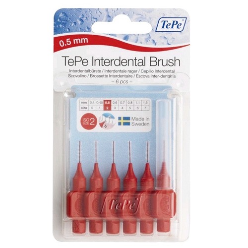 Tepe interdental 0,5mm rojo 6u