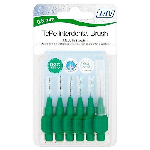 Tepe interdental 0,8mm verde 6u