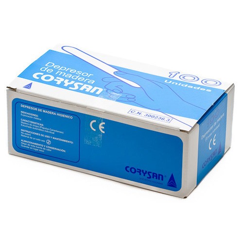 DEPRESOR DE MADERA CORYSAN 100 UND.
