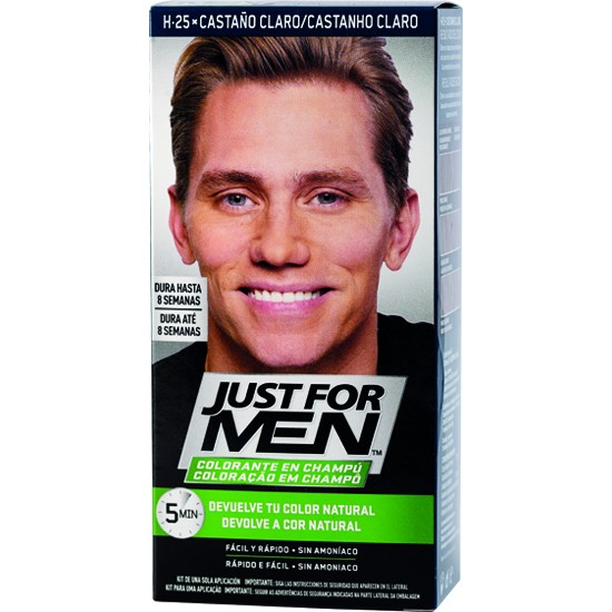 Just for men colorante en champú castaño claro