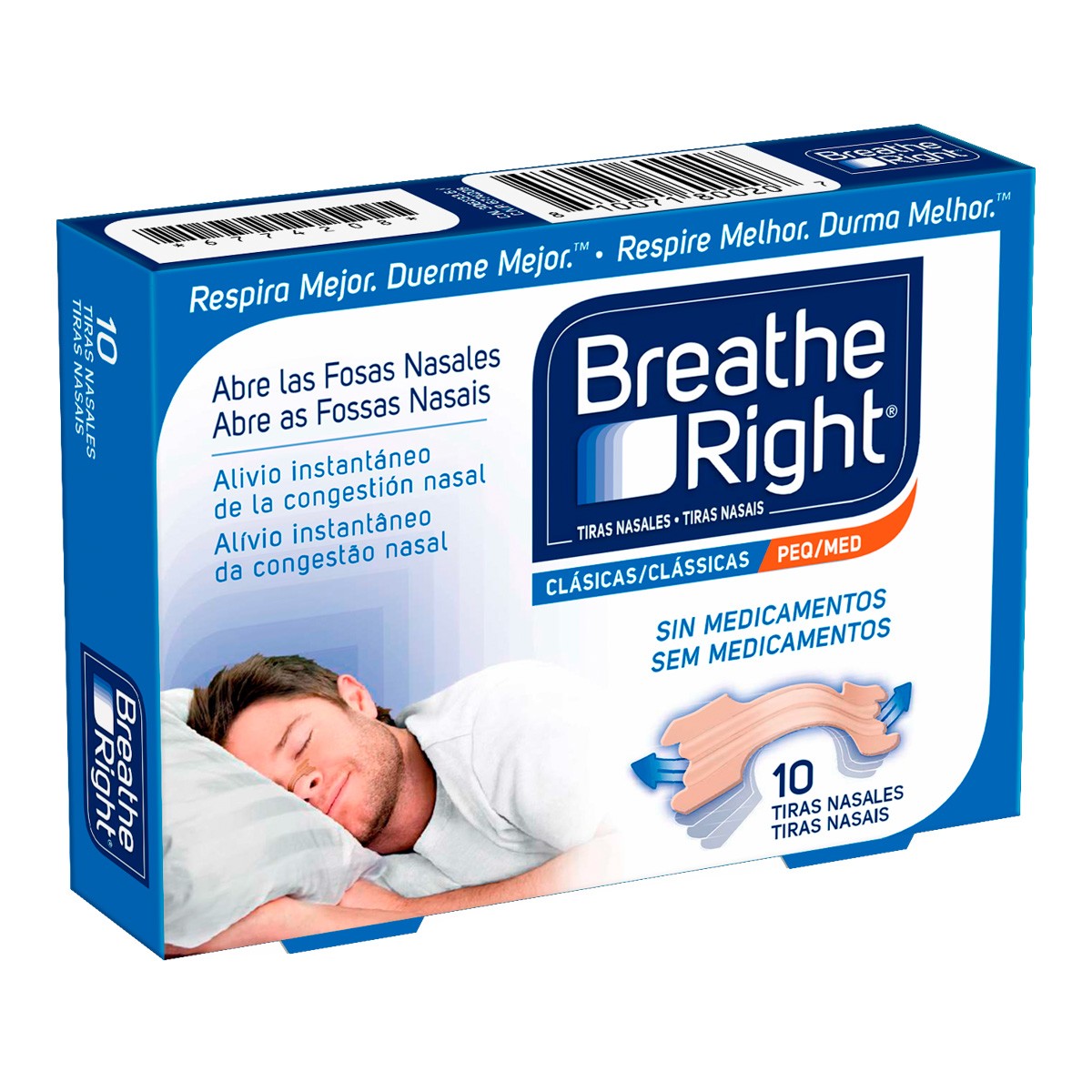 BREATHE RIGHT TIRA NASAL PEQ/MED 10 UND