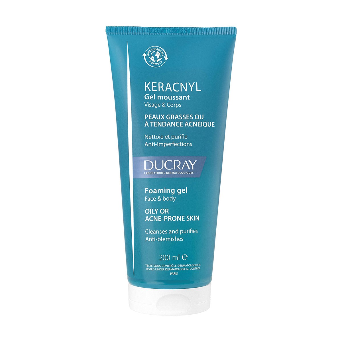 Ducray keracnyl gel limpiador acne 200ml