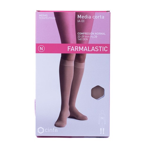 Farmalastic Media Corta Cerrada Normal talla M beige