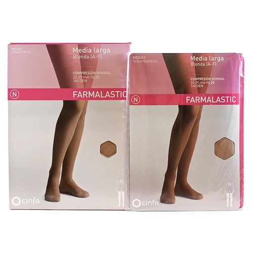 Farmalastic Media Larga con Blonda Normal talla Reina beige