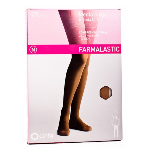 Farmalastic Media Larga con Blonda Normal talla Reina Plus beige